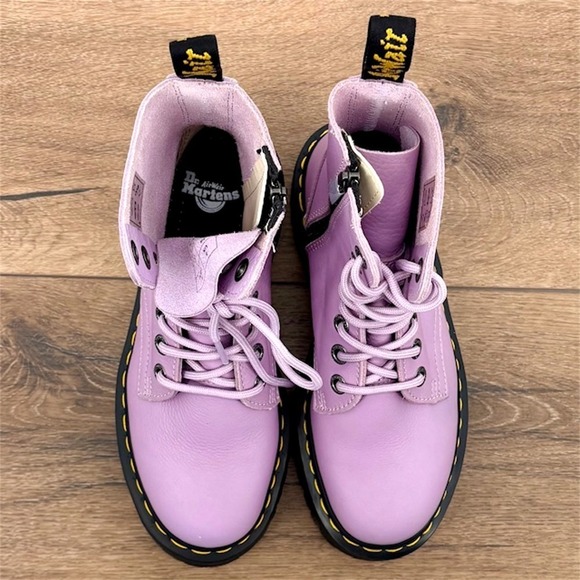 Dr. Doc Martens Jadon III Women's Size 7 Lilac Leather Zip Platform Combat Boots - Picture 3 of 10